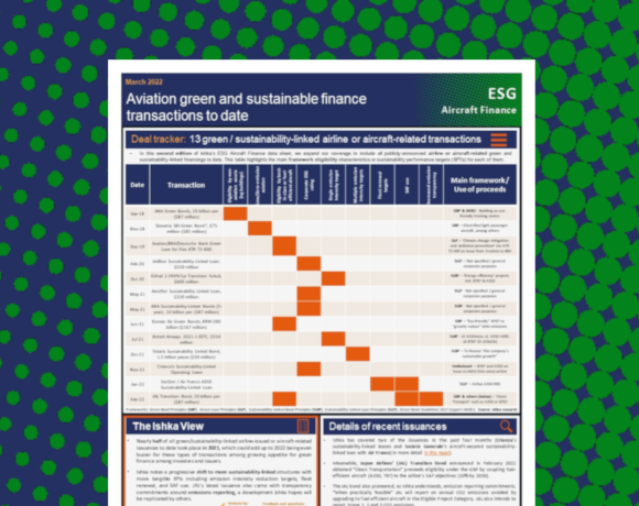 ESG data sheet: Green and sustainable finance for airlines and aircraft